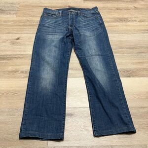 Lucky Brand Jeans Mens 34x28 363 Straight Leg Blue Denim Cotton Blend Stretch